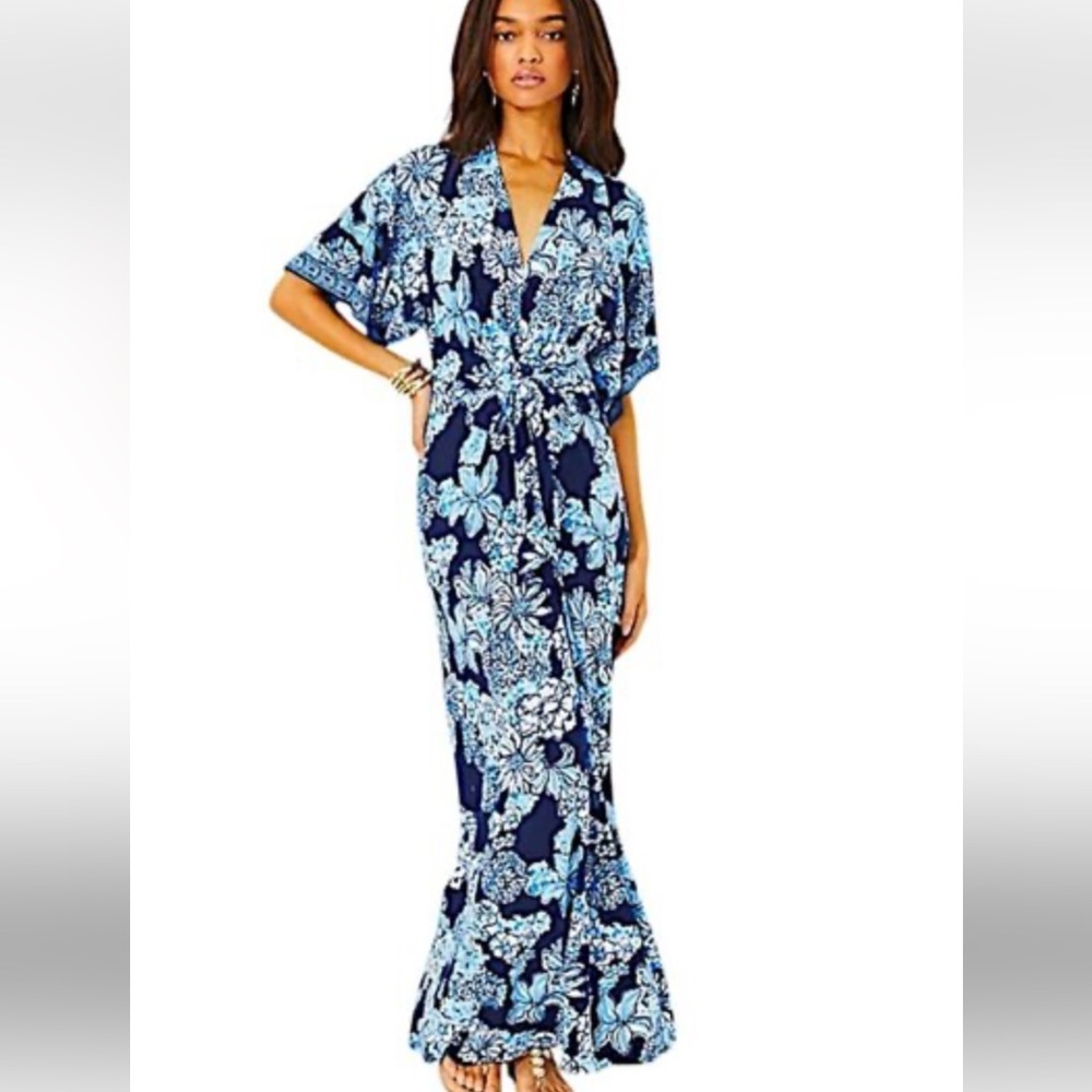 Lily Pulitzer Wisteria Elbow Length Maxi Dress